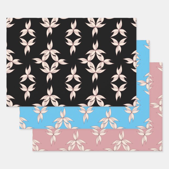 Seamless pattern Lilies Wrapping Paper Sheet (Set)