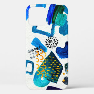 Seamless pattern made by hand drawn paint strokes. iPhone 12 case