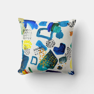 Seamless pattern made by hand drawn paint strokes. throw pillow