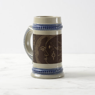 Seamless Pattern Magical Elements Linear Style Beer Stein