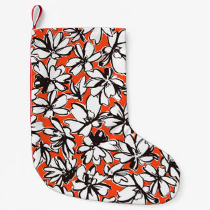 Seamless pattern material of an abstract flower, small christmas stocking