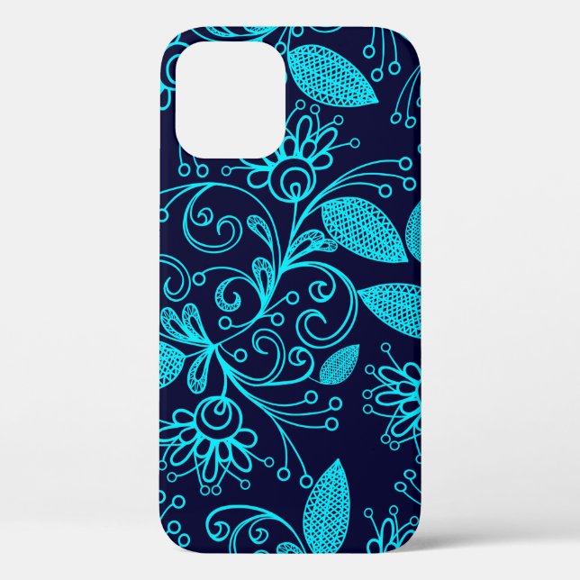 Seamless pattern of abstract blue colour on dark b Case-Mate iPhone case (Back)