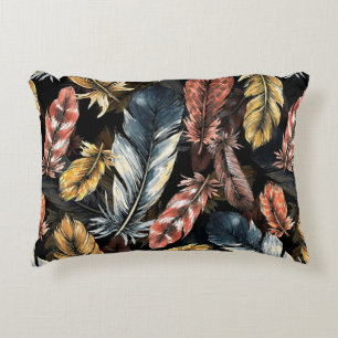 Seamless pattern of bird feathers. accent pillow
