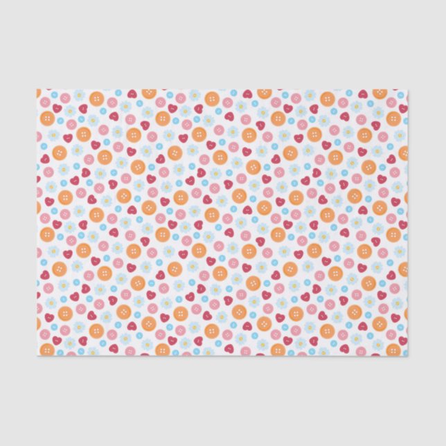 Seamless pattern of bright buttons for sewing tissue paper (Front)