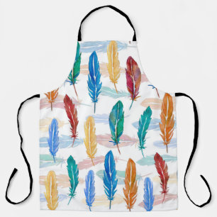 Seamless pattern of bright feathers painted in wat apron