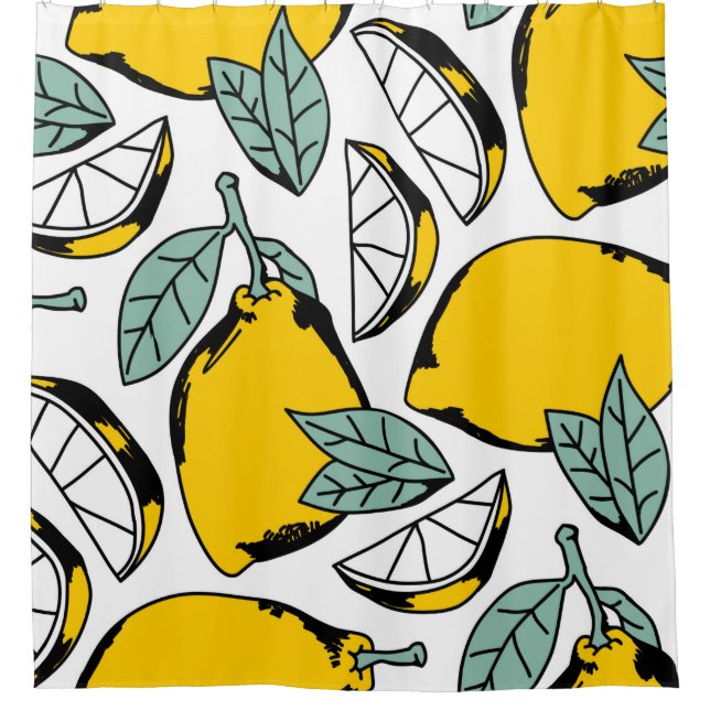 Seamless pattern of bright hand drawn lemons,halfs (Front)