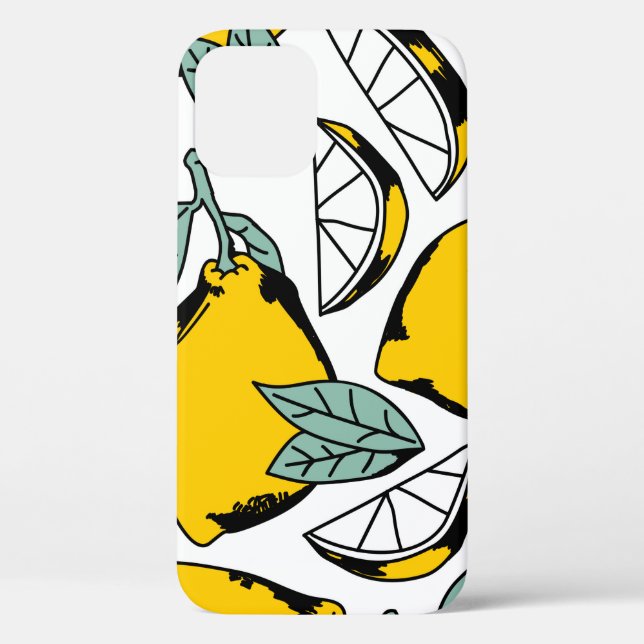 Seamless pattern of bright hand drawn lemons,halfs Case-Mate iPhone case (Back)