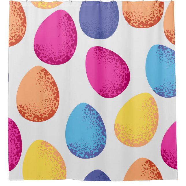 Seamless pattern of colorful Easter eggs on white  (Front)