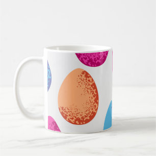 Seamless pattern of colourful Easter eggs on white Coffee Mug