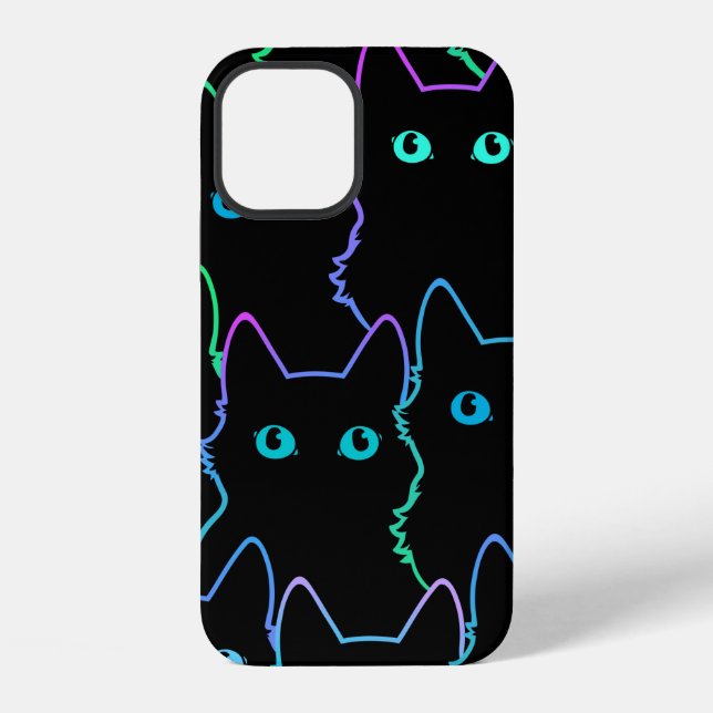 seamless pattern of cute cat silhouettespattern,se iPhone case (Back)