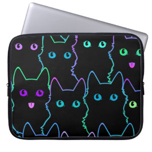 seamless pattern of cute cat silhouettespattern,se laptop sleeve