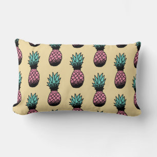 Seamless pattern of cute hand drawn pineapple lumbar pillow