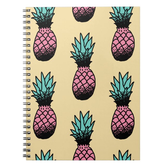 Seamless pattern of cute hand drawn pineapple notebook (Front)