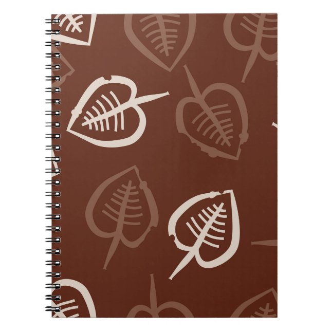 Seamless pattern of floral motif with leaves. Stri Notebook (Front)