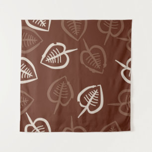 Seamless pattern of floral motif with leaves. Stri Tapestry