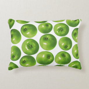 Seamless pattern of green apple accent pillow
