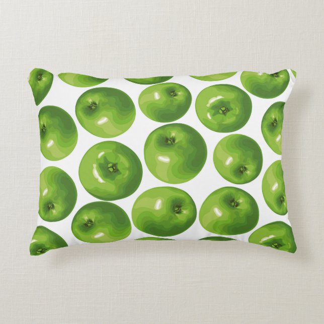Seamless pattern of green apple accent pillow (Front)
