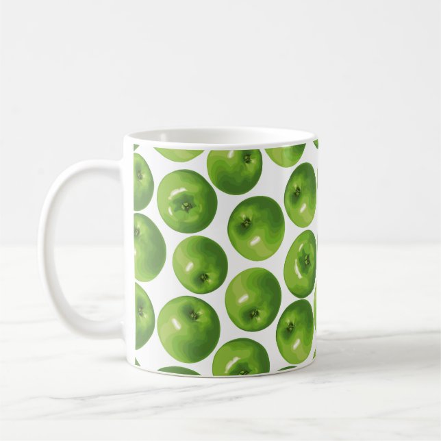 Seamless pattern of green apple coffee mug (Left)