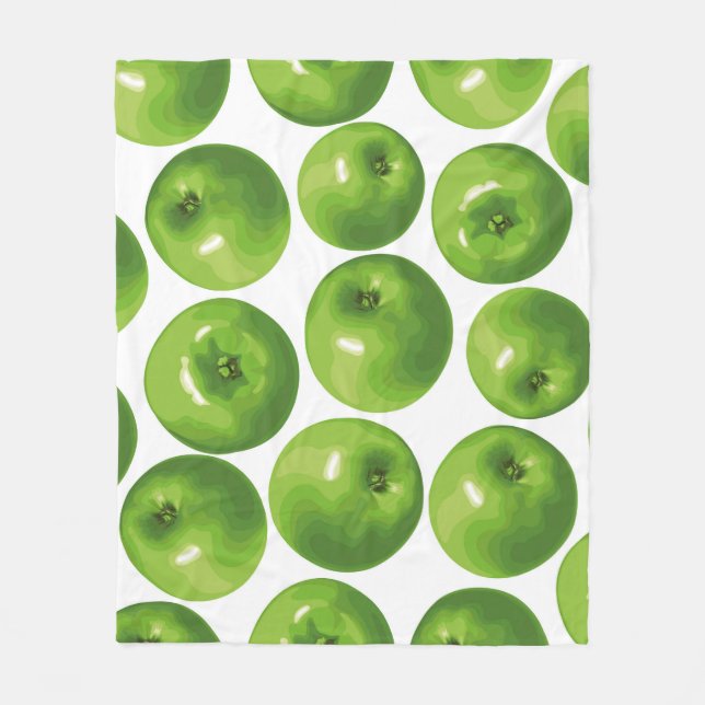 Seamless pattern of green apple fleece blanket (Front)