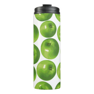 Seamless pattern of green apple thermal tumbler