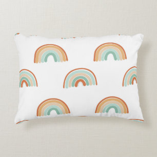 Seamless pattern of hand drawn abstract rainbow in accent pillow