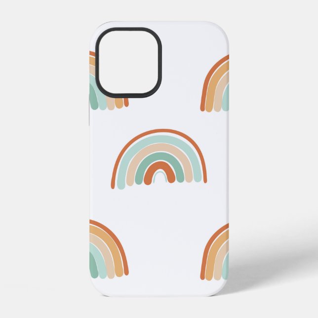 Seamless pattern of hand drawn abstract rainbow in iPhone case (Back)