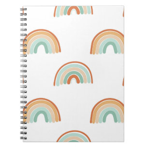 Seamless pattern of hand drawn abstract rainbow in notebook