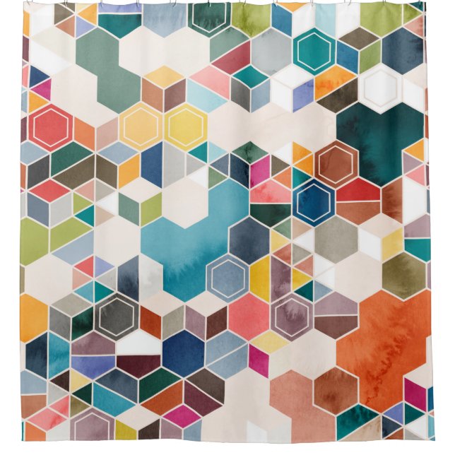 Seamless pattern of hexagons in random colours in  (Front)