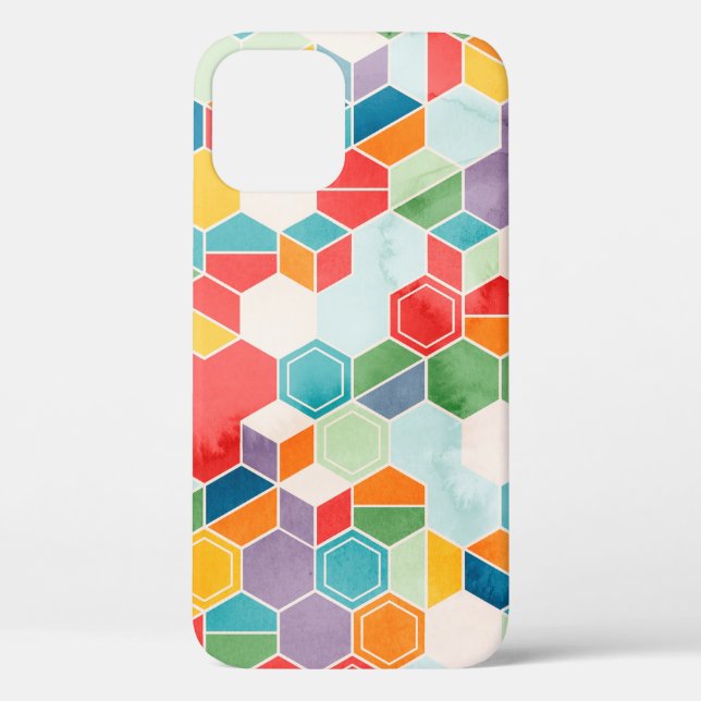 Seamless pattern of hexagons in random colours in  Case-Mate iPhone case (Back)