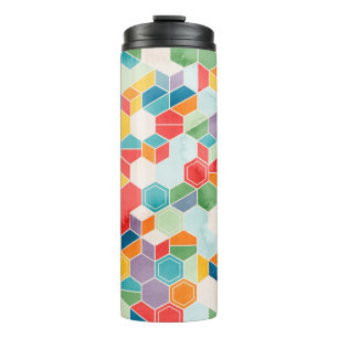 Seamless pattern of hexagons in random colours in  thermal tumbler