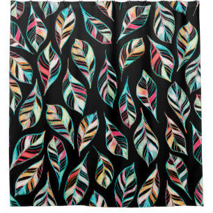 Seamless pattern of leaves. Hand drawing coloured