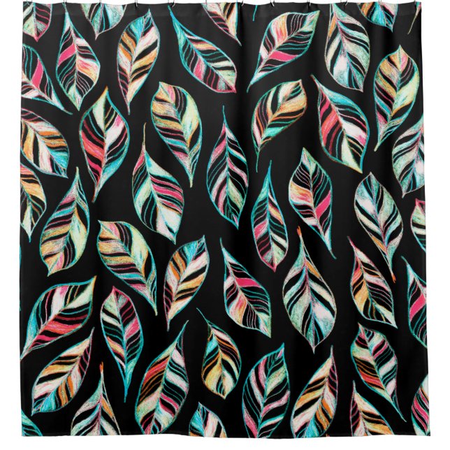Seamless pattern of leaves. Hand drawing coloured  (Front)