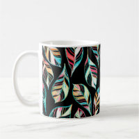 Seamless pattern of leaves. Hand drawing coloured