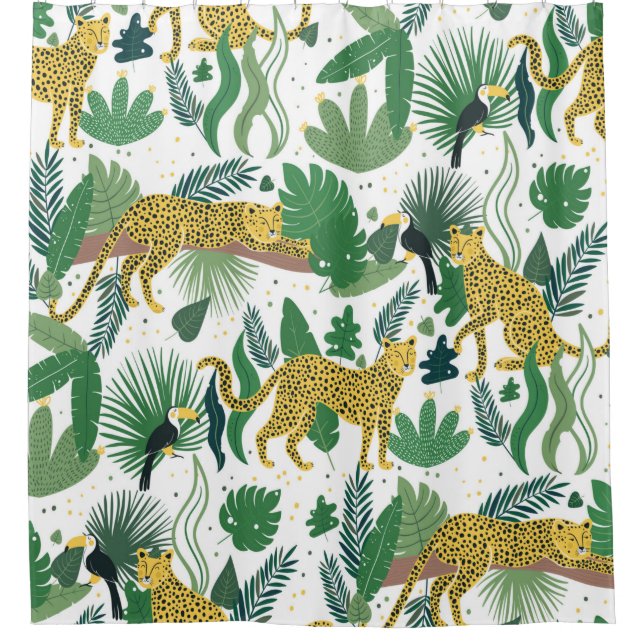 seamless pattern of leopards in jungle. Summer tro (Front)