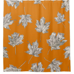 Seamless pattern of maples on the ginger backround