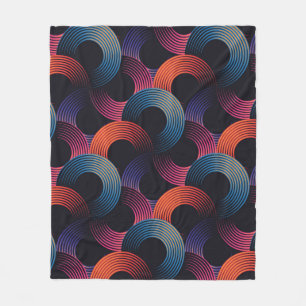 Seamless pattern of metallic linear rings fleece blanket