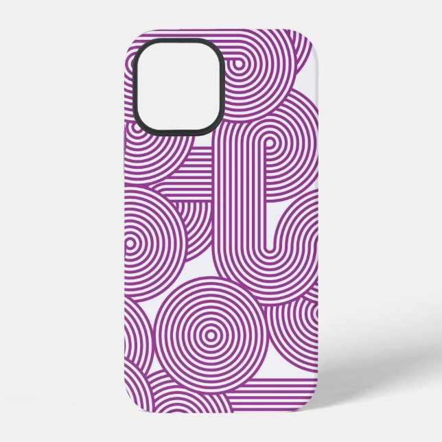 Seamless pattern of modern linear circles iPhone case (Back)