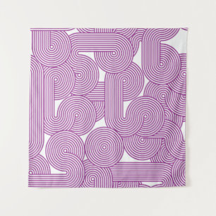 Seamless pattern of modern linear circles tapestry