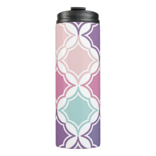 Seamless pattern of pastel colored geometric shape thermal tumbler