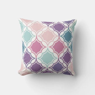 Seamless pattern of pastel coloured geometric shap throw pillow