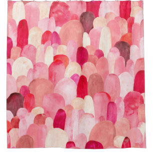 Seamless pattern of pink, red and beige spots. Wat