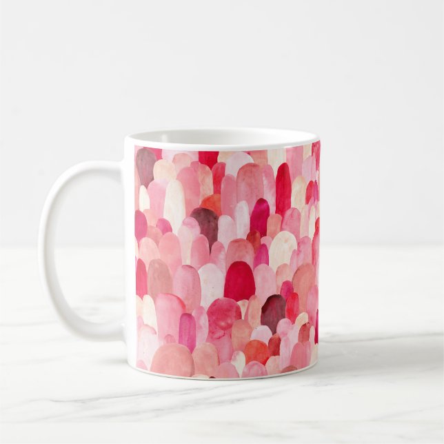 Seamless pattern of pink, red and beige spots. Wat Coffee Mug (Left)