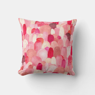 Seamless pattern of pink, red and beige spots. Wat Throw Pillow