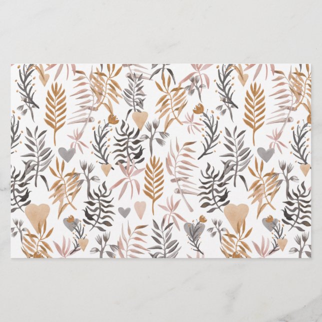 Seamless pattern of plants in boho style flyer (Back)