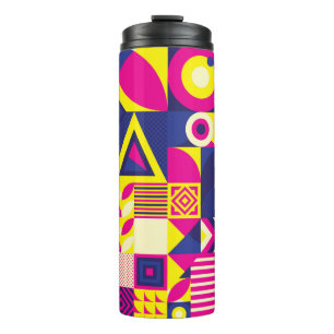 Seamless Pattern of Pop and Colourful Abstract Geo Thermal Tumbler