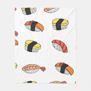 seamless pattern of Sushi Fleece Blanket
