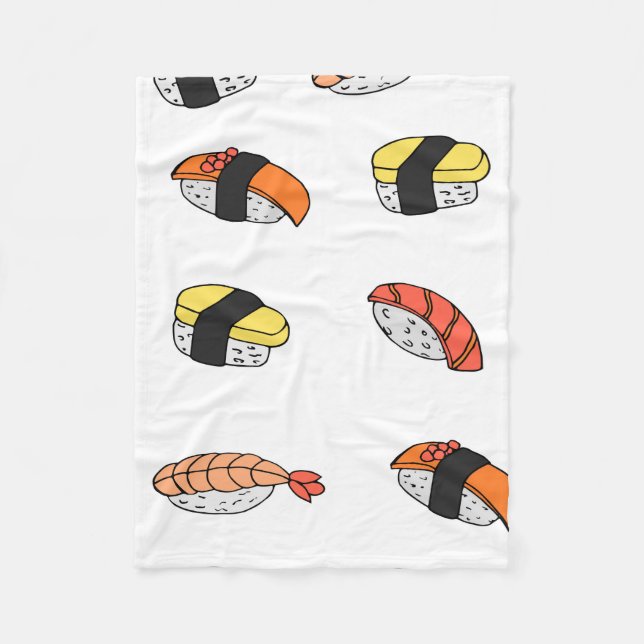 seamless pattern of Sushi Fleece Blanket (Front)