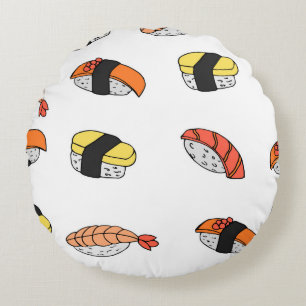 seamless pattern of Sushi Round Pillow