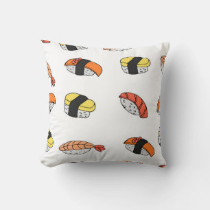 seamless pattern of Sushi Throw Pillow