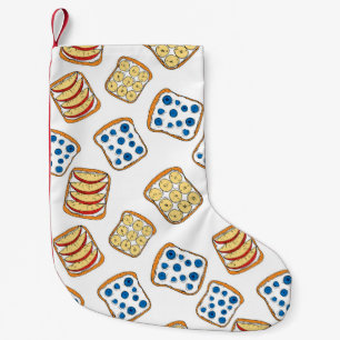 Seamless pattern of toast small christmas stocking